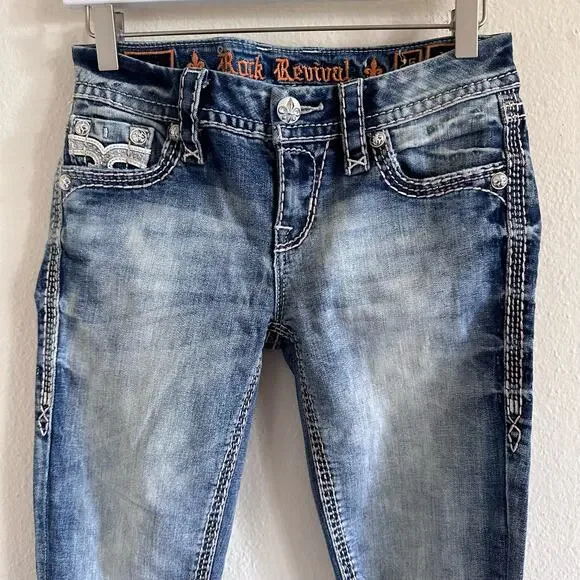 Rock Revival Sakai Ankle Skinny Embellished Jeans Size 26 - Picture 3 of 14